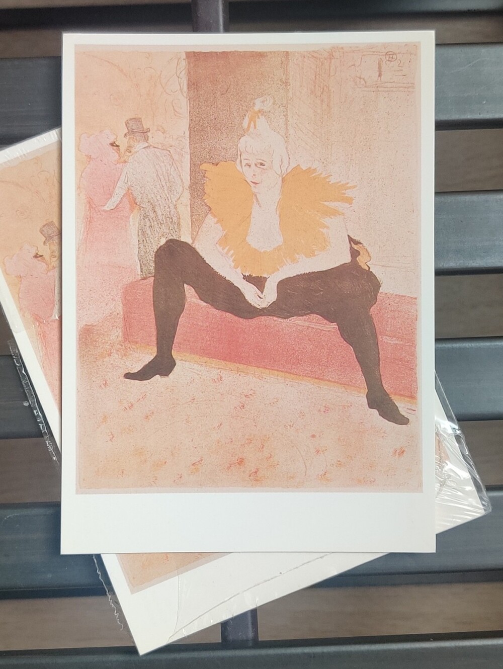 Set Of 10 Vintage 1984 MoMA Postcards • Toulouse-Lautrec "Seated Clowness"